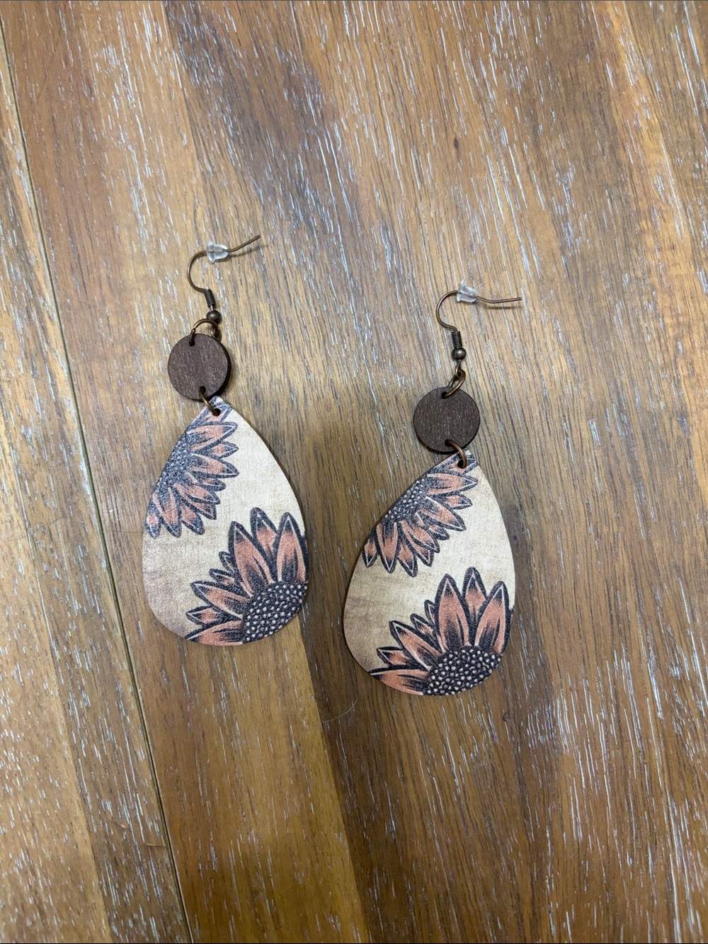 Sunflower Wood Earrings